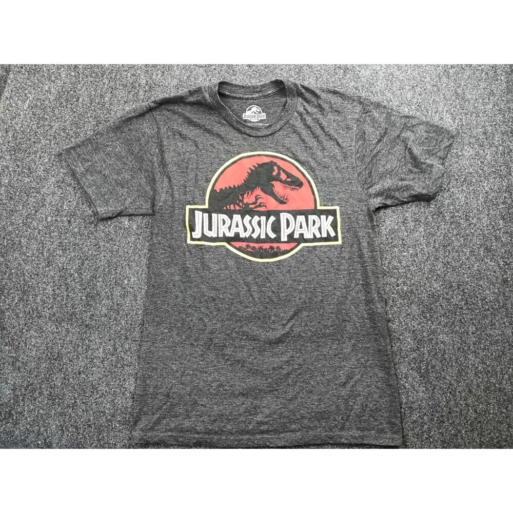Jurassic Park T-Shirt Mens Charcoal Grey Universal Studios Graphic Tee Shirt